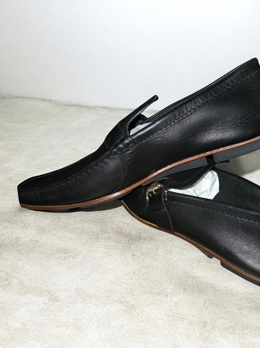 Gucci Black Leather Slip-On Loafers - Picture 7 of 16